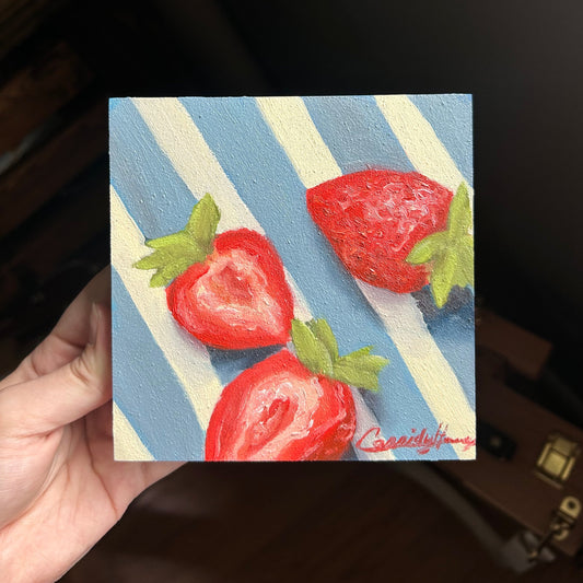 Strawberries Original 5inx5in